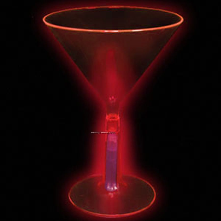 8 Oz. Red Glow Martini Glass
