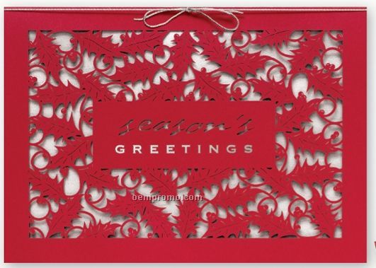 Covered In Holly Laser Cut & Layered Holiday Card