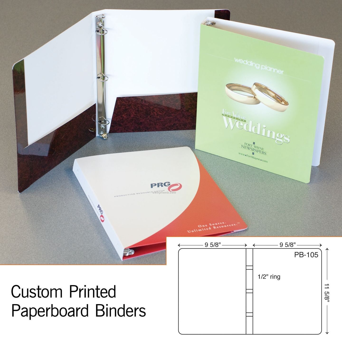 Laminated 3 Ring Binder W/ 1/2" Ring Size (1 Color/1 Side)