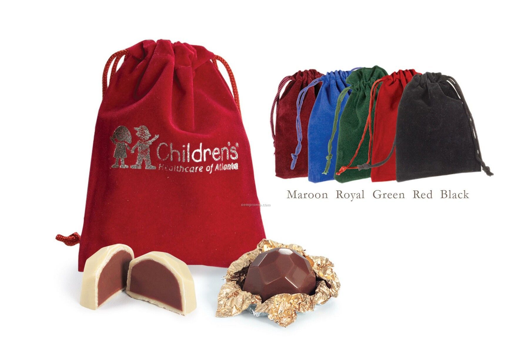Belgian Chocolate Candy Truffles In Velvet Pouch