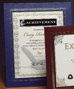 Certificate Gallery Blue Leatherette Certificate Holder