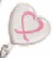Fast Ship Breast Cancer Awareness White Plastic Retractable Badge Reel