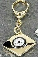 Gold Plated Key Ring W/ Compass