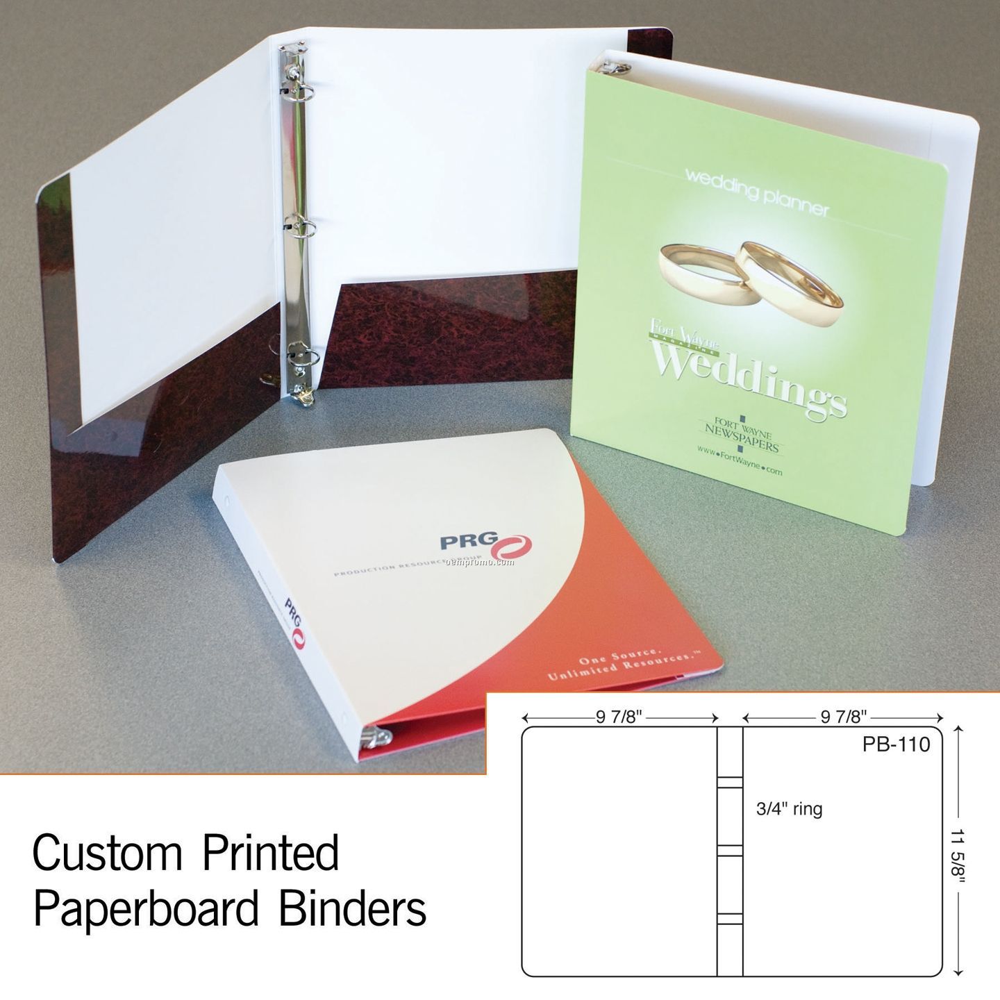 Laminated 3-ring Binder W/ 3/4" Ring Size (1 Color/1 Side)