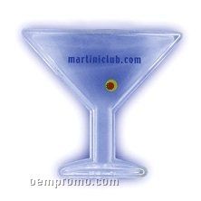 Martini Light Up Pendant Necklace W/ Blue LED