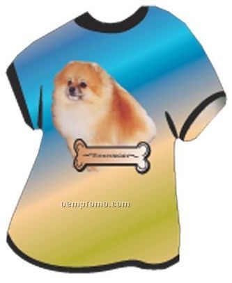 Pomeranian Dog T Shirt Acrylic Coaster W/ Felt Back
