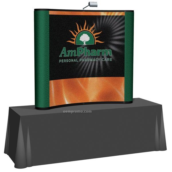 6' Curved Tabletop Full-color Fabric W/ Fabric Ends Kit