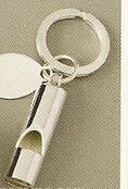 Nickel Plated Key Chain W/ Whistle