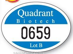 Numbered Oval Vinyl Outside Parking Permit (2"X2 3/4")