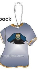 Police Cap T-shirt Zipper Pull