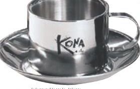 4 Oz. Stainless Steel Espresso Cup & Saucer