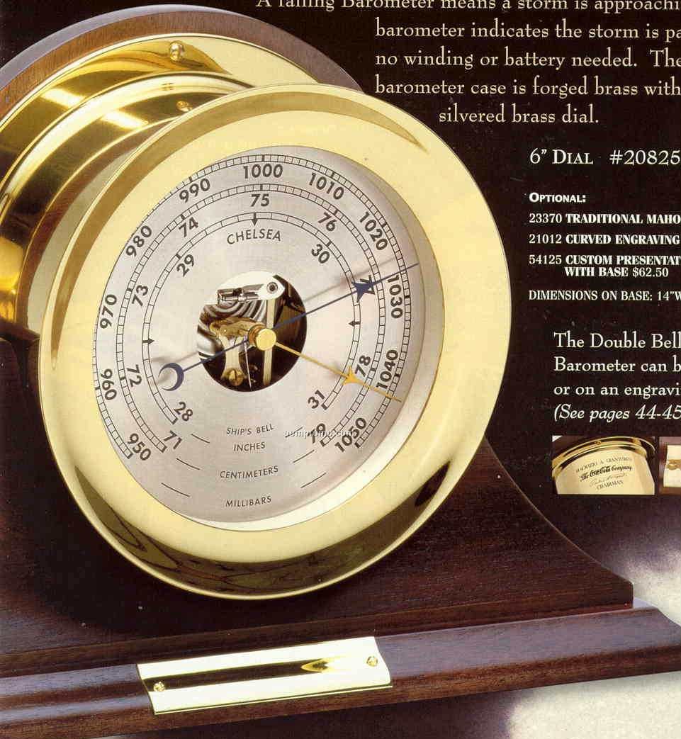 Brass 6" Ship's Bell Barometer