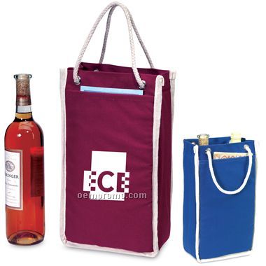 Eco Friendly Double Bottle Wine Bag(Screen Printed)