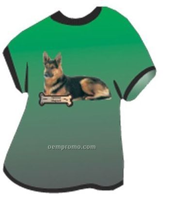 German Shepherd Dog T Shirt Acrylic Coaster W/ Felt Back
