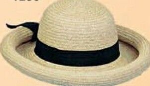 Ladies Sewn Braid Straw Hat W/ Black Band