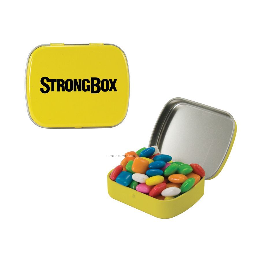 Small Yellow Mint Tin Filled With Gum