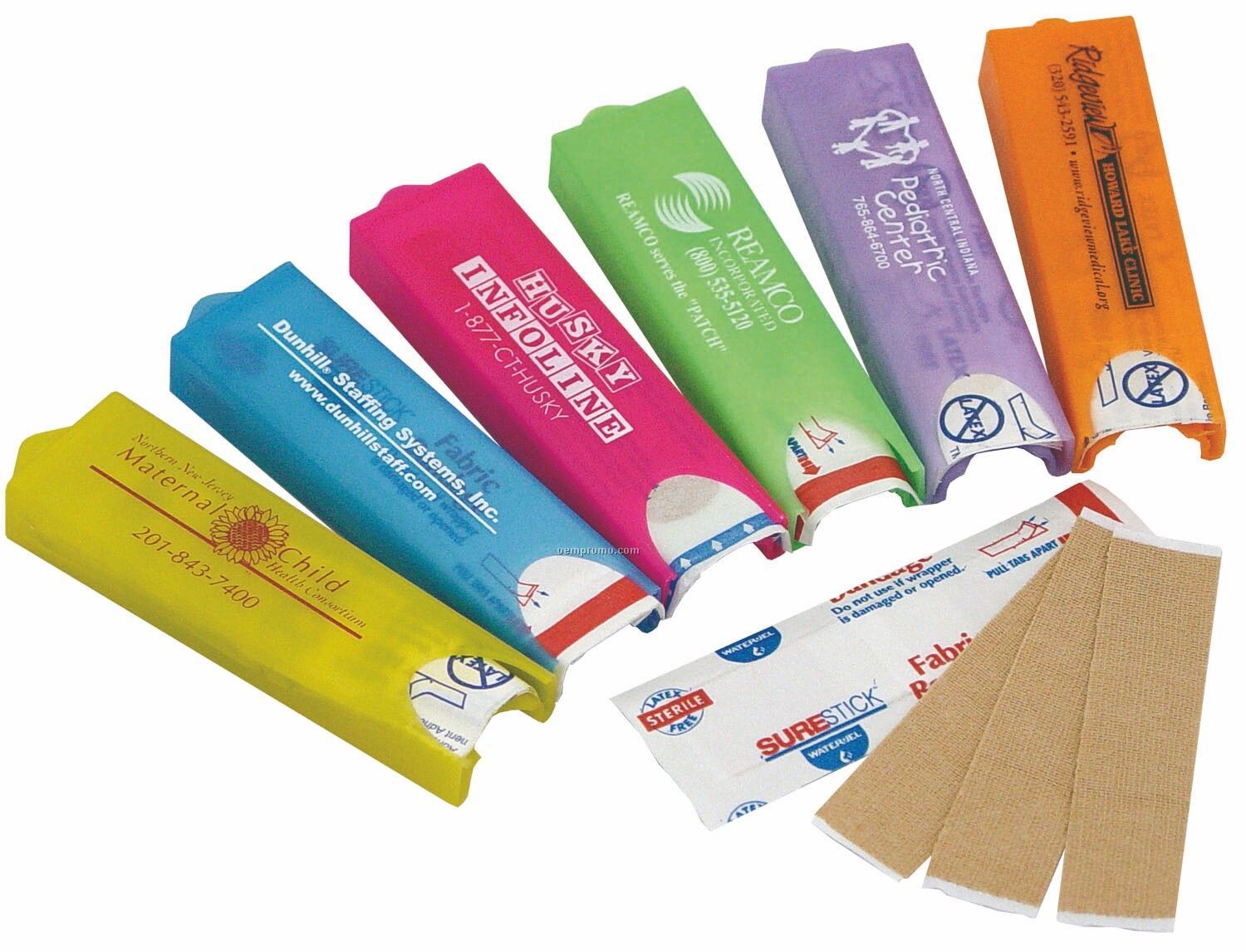 4 Flexible Fabric Bandages In Plastic Dispenser - Blank
