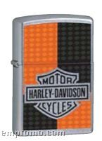 Black/ Silver/ Orange Harley Davidson Symbol Zippo Lighter