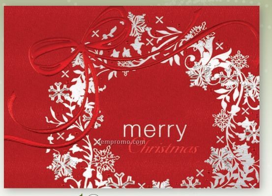 Festive Feel Christmas Card W/ Lined Envelope