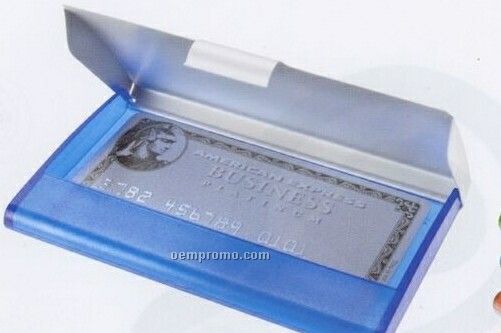 Business Card Holder W/ Aluminum Cover