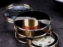 Gold Plated Paper Weight W/ Compass And Magnifier