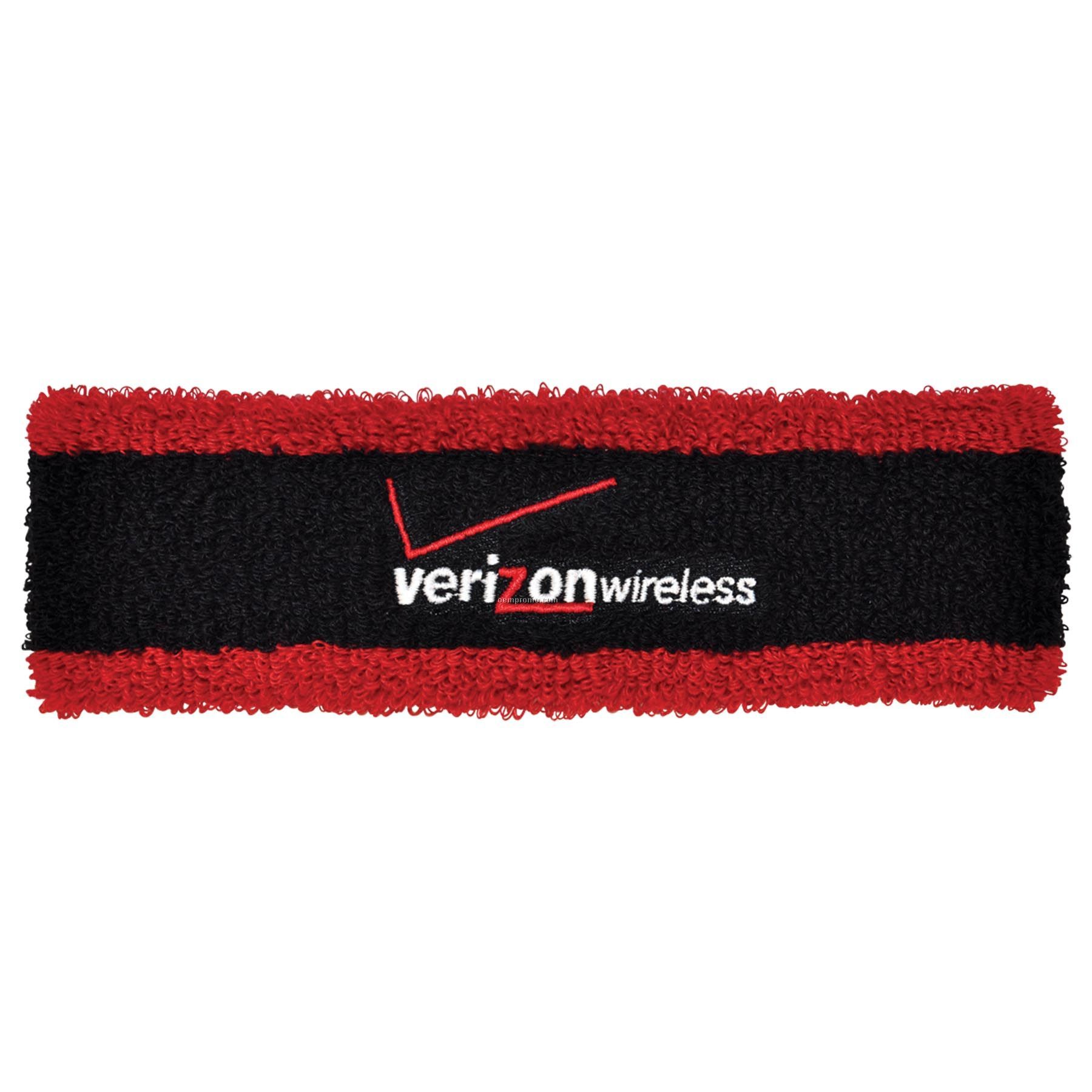 2" High 2-ply Heavyweight Striped Headband With Embroidery Up To 7500 St.