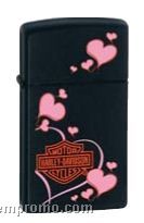 Harley Davidson Zippo Lighter W/ Hearts