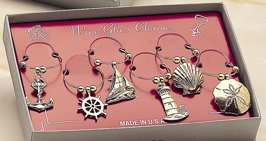 Marken Design Wine Glass Charm Set - Nautical