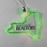 New York Light Up Pendant Necklace W/ Green LED