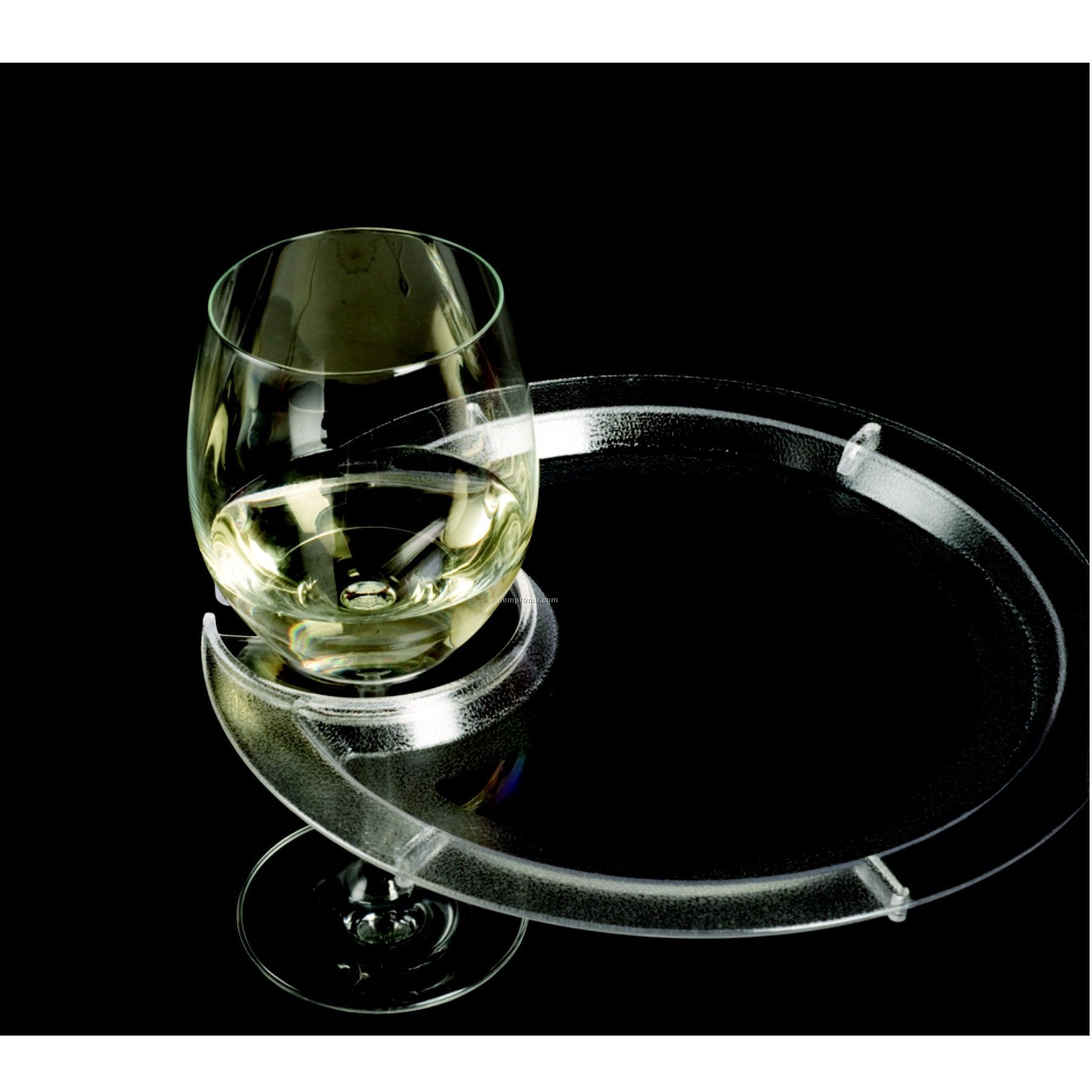 Round Party Plate With Built-in Stemware Holder