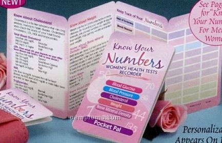 Know Your Numbers Women's Health Tests Recorder Pocket Pal