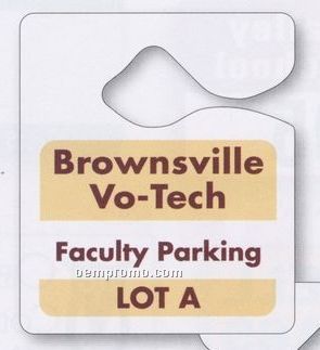 Numbered Plastic Hanging Parking Permit (3"X3 1/2")