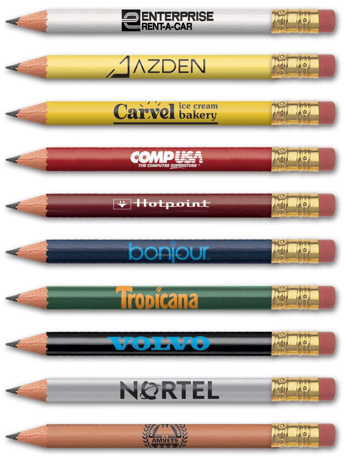 Round Golf Pencil With Eraser