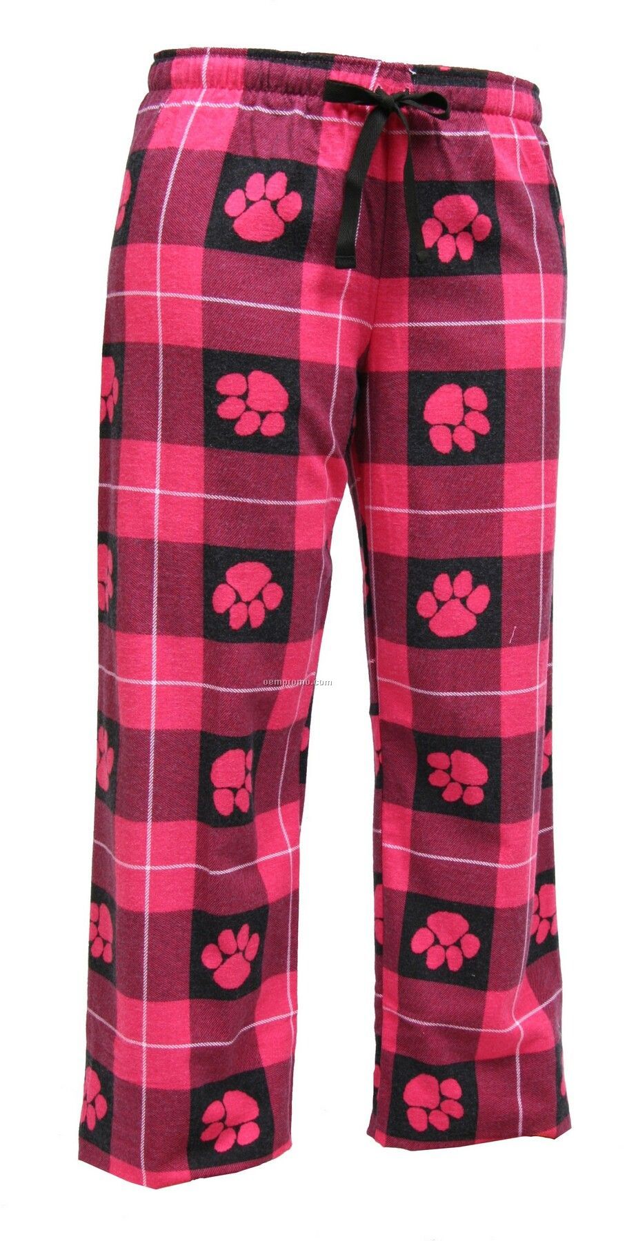 Adult Fuchsia Pink Paw Print Novelty Let Loose Flannel Pant
