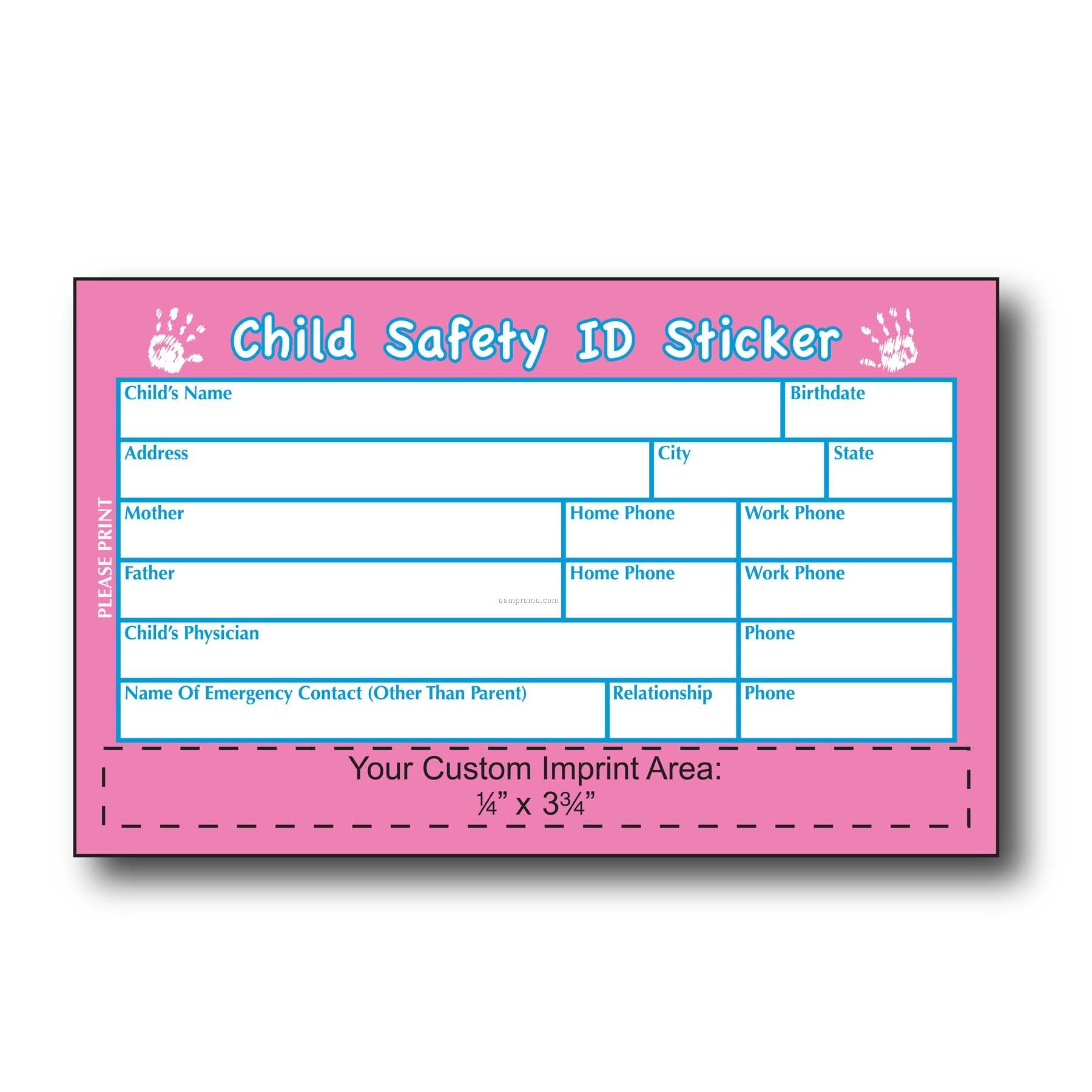 Totally Custom Child Safety Id Sticker