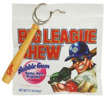 Big League Chew W/ Mini Baseball Bat Key Chain
