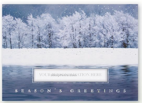 Prismatic Snowfall Personalized Die Cut Holiday Card