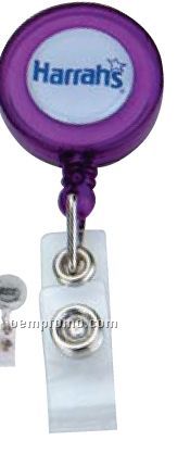 Round Translucent Retractable Badge Holder With 35" Cord