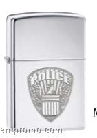 Silver Police Zippo Lighter