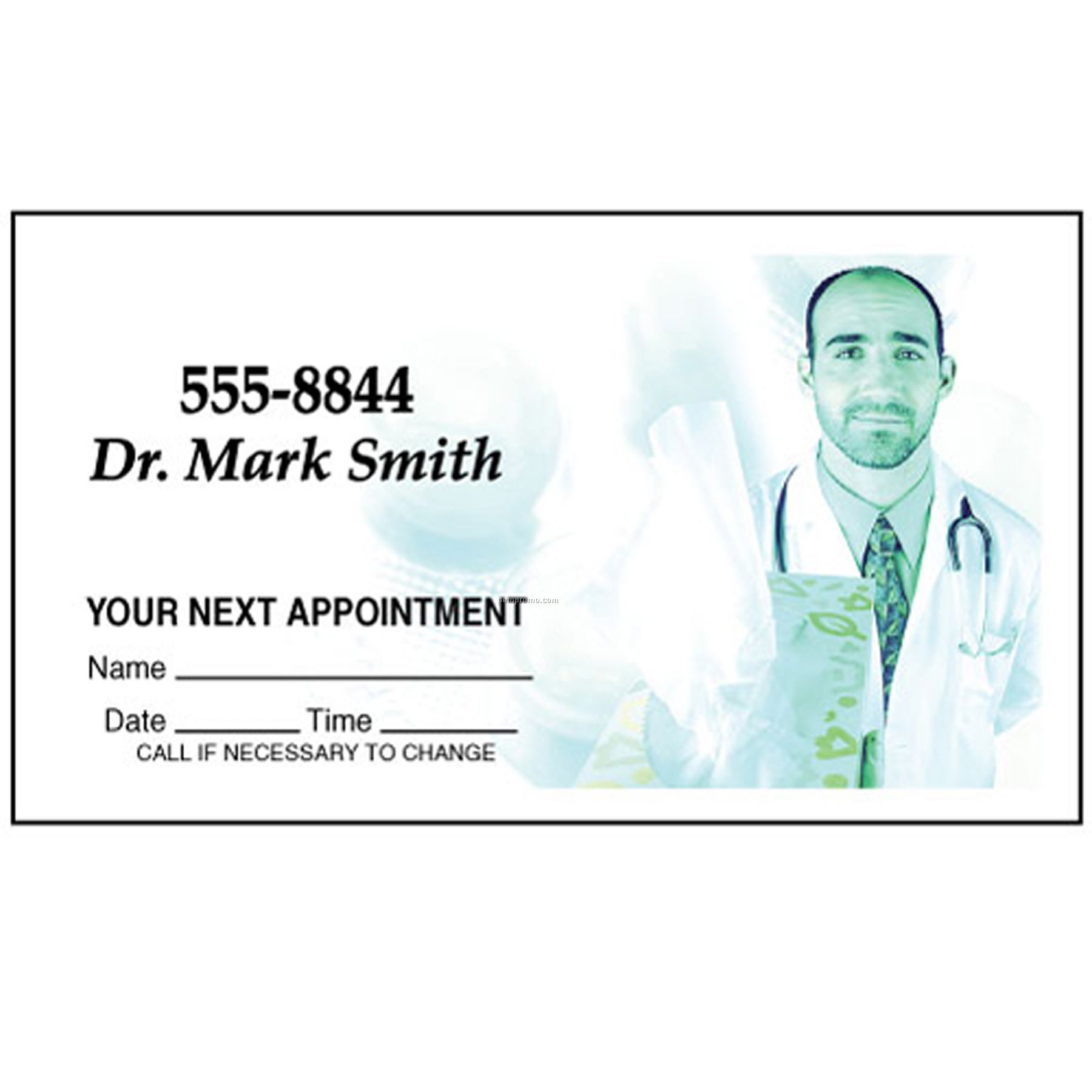 2" X 3.5" Appointment Reminder Card- Solid