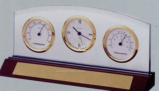 Bulova Collection Weston Clock And Thermometer