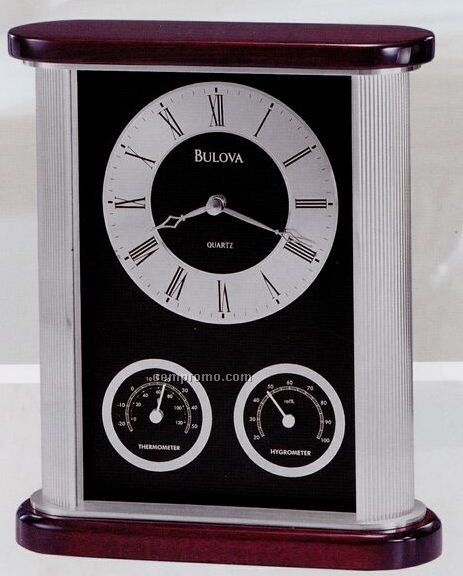 Bulova Belvedere Clock W/ Thermometer & Hygrometer
