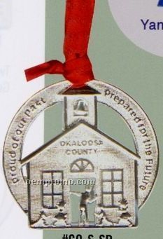 Round School House Holiday Ornament