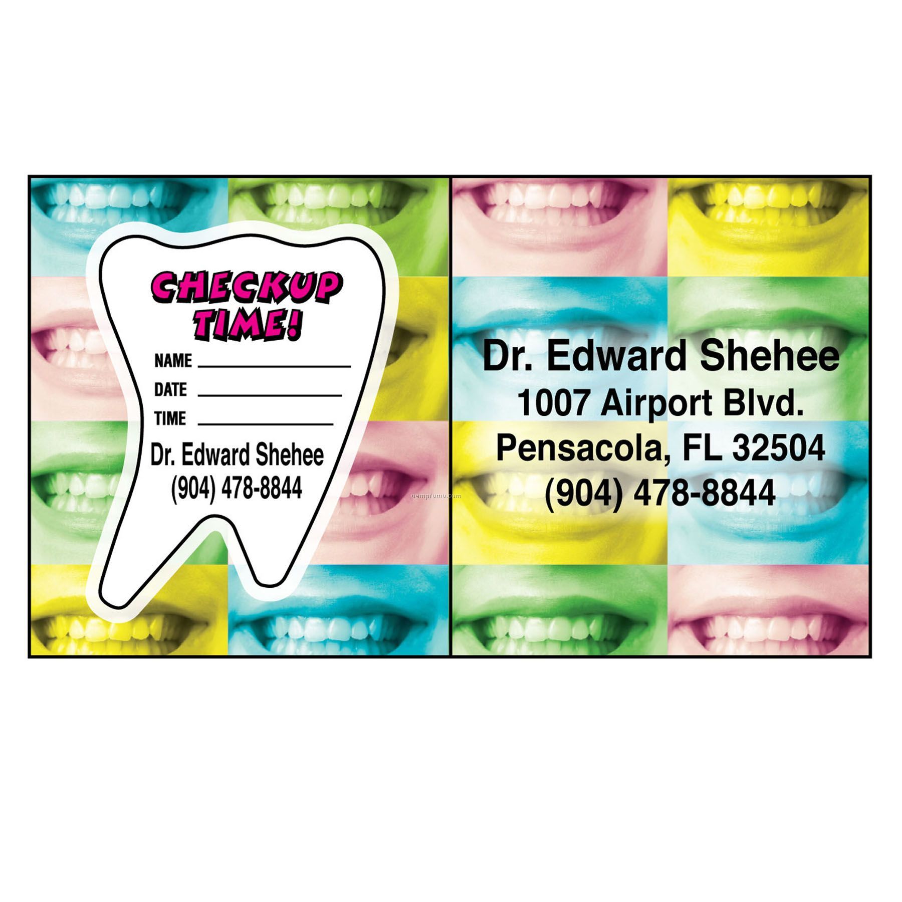 2" X 3.5" Appointment Reminder Card- Tooth