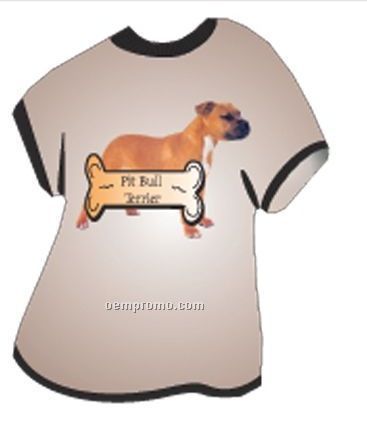 Pit Bull Terrier Dog T Shirt Acrylic Coaster W/ Felt Back