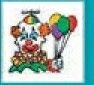 Stock Temporary Tattoo - Clown W/ Balloons (2"X2")