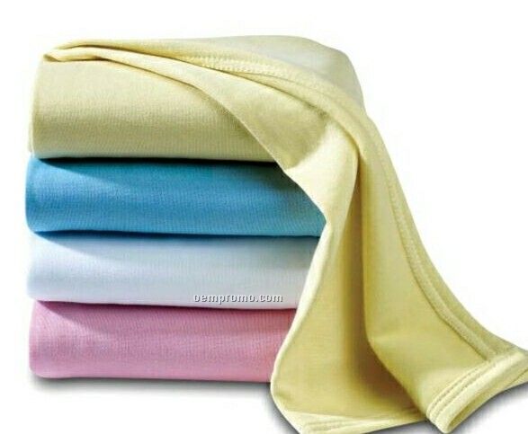 Wolfmark Baby Pink Jersey Fleece Crib Blanket