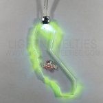 California Light Up Pendant Necklace W/ Green LED