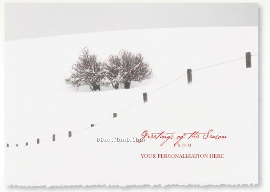 Fallen Snow Personalized Holiday Card W/ Front Imprint