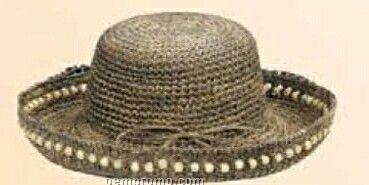 Seagrass Straw Hat W/ Pearl Edged Brim